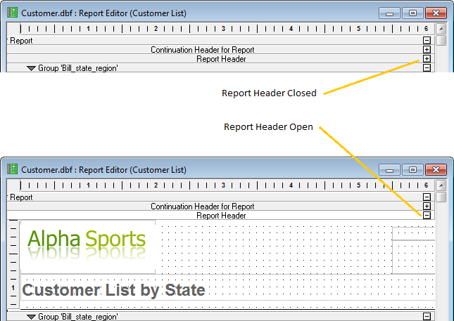 Ug Report Sections Open And Closed